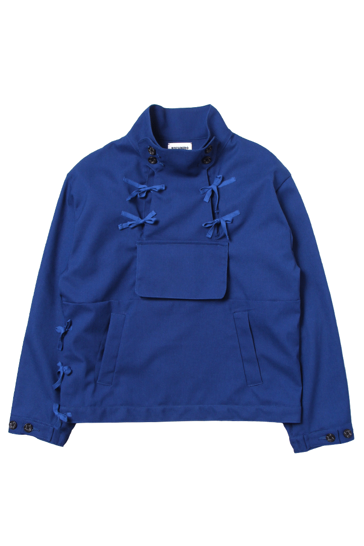 Unlined hopsack monk jacket blue 22SS - KOZABURO online store