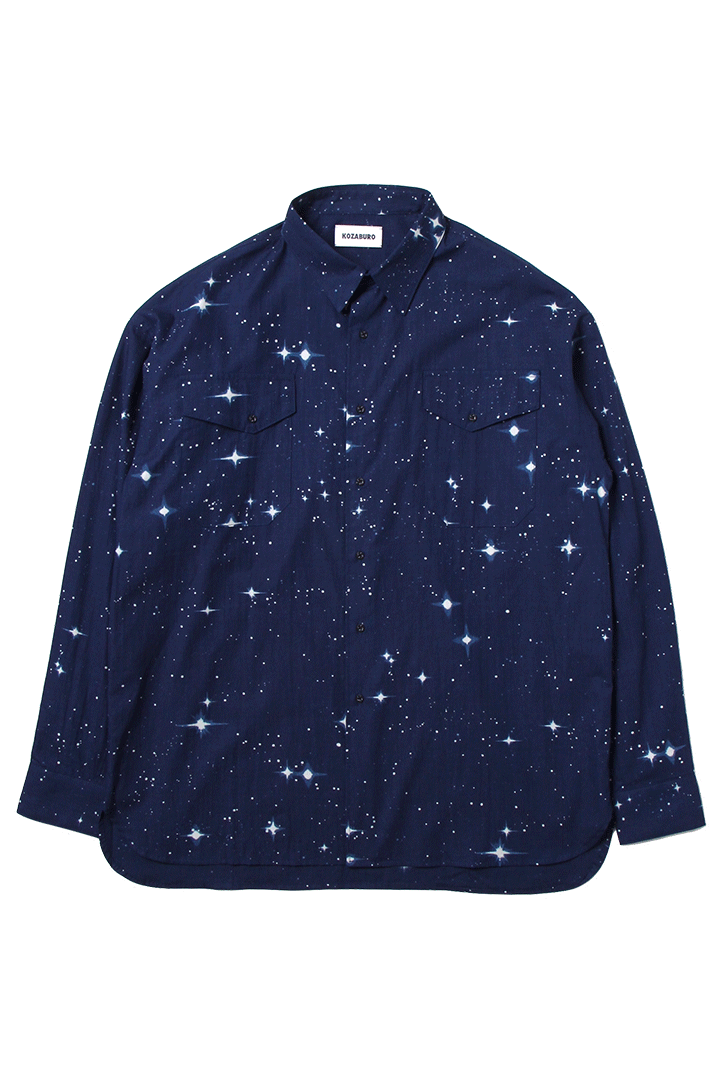 Boxy fit shirts indigo star 22SS - KOZABURO online store