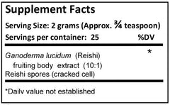 Reishi Supplement Facts