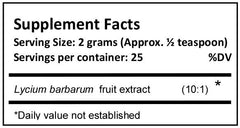 Lycium Supplement Facts