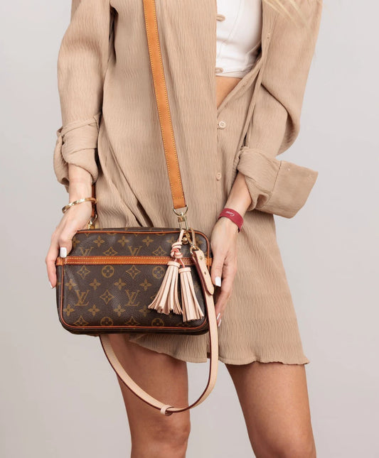 Zippy Louis Vuitton Compiegne 23 Converted Crossbody with Gold Chain &  Silver Straps Brown Leather ref.139332 - Joli Closet