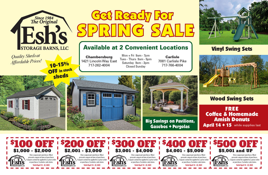 Esh Sheds spring sale 1