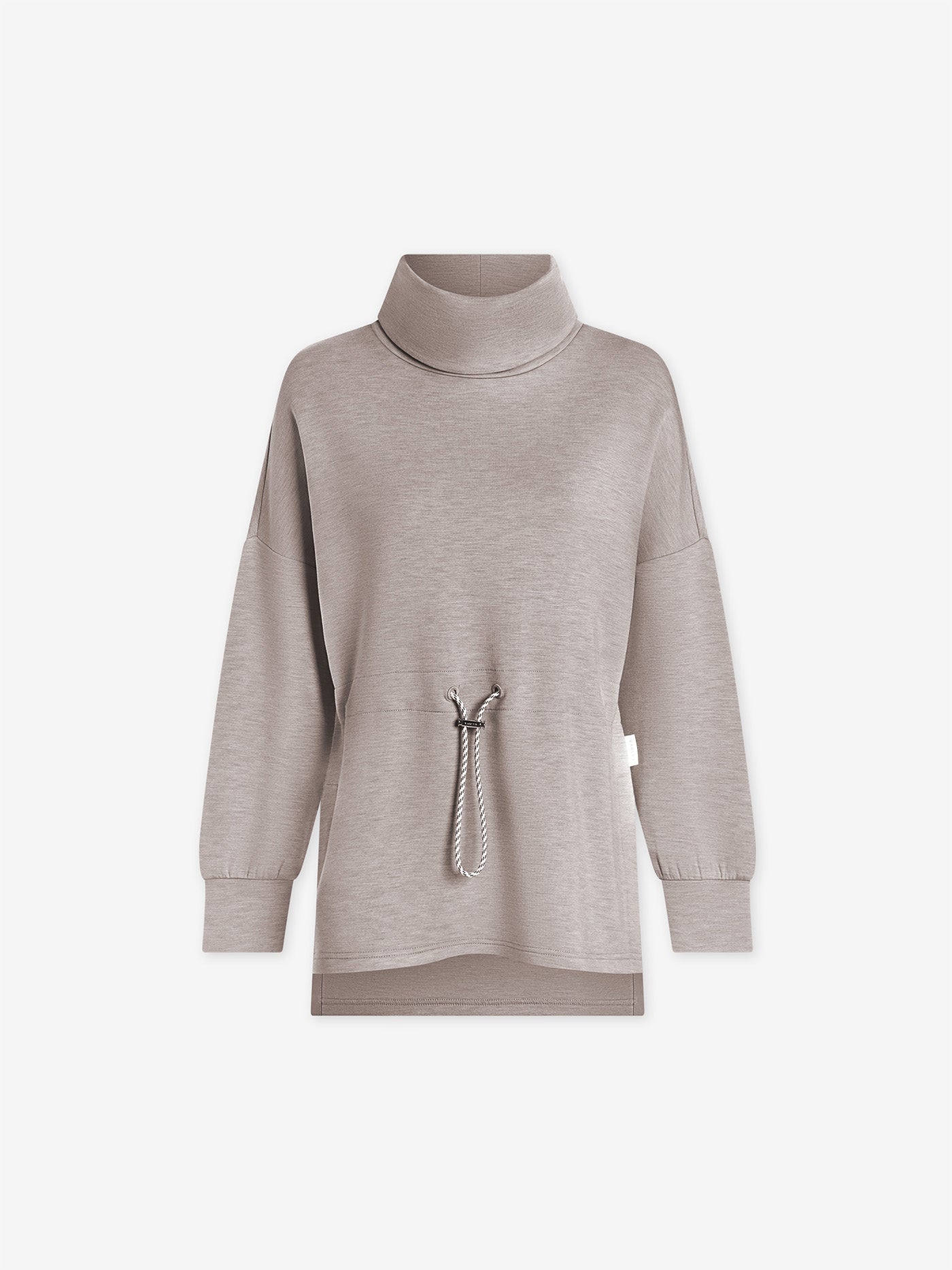 Varley Ramsay Cowl Neck Sweat In Deep Taupe Marl – Ela Maria