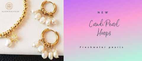 Freshwater pearl mini hoop with 3 or 5 pearl drops. repliKate Kate Middleton Duchess style. Real freshwater pearl drop hoop earrings from our Duchess replikates collection 