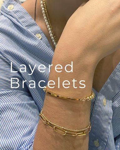 Layered bracelets for the perfect arm candy. Layered jewelry is a key trend for Fall 2022. Come browse our single and 2pc layered bracelet sets 