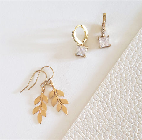 Lux Delicates - Gold Plated Brass Charm Earrings 