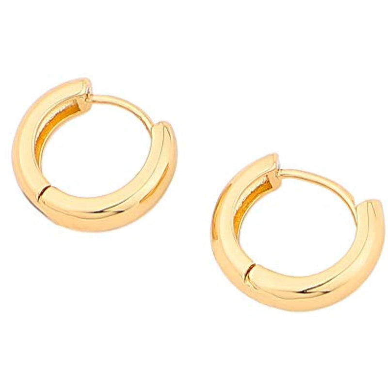 Chunky Huggie Hoops – Minimal Brass Hoop Earrings USA Shipping