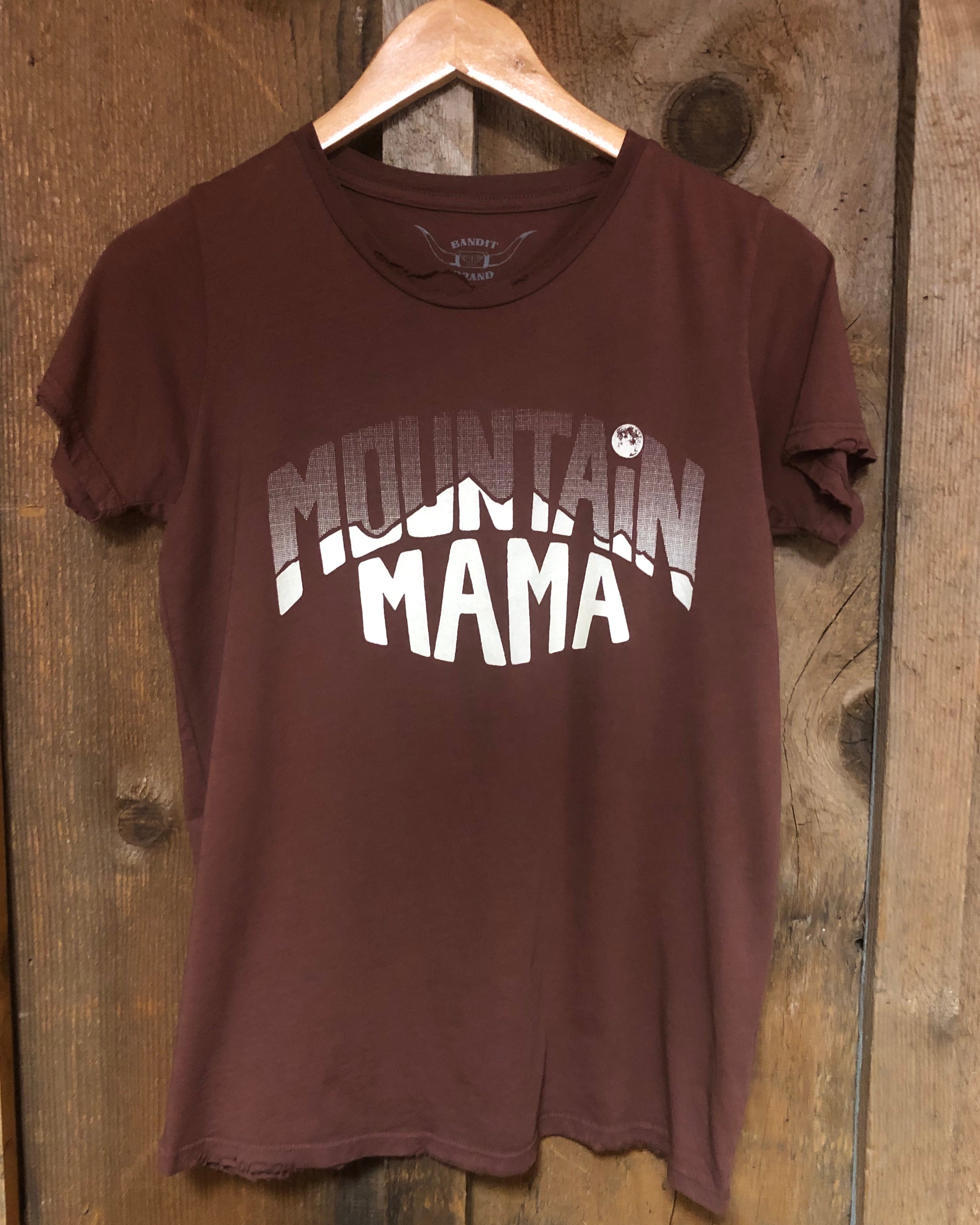 Mountain Mama Womens Tee Rust/Wht