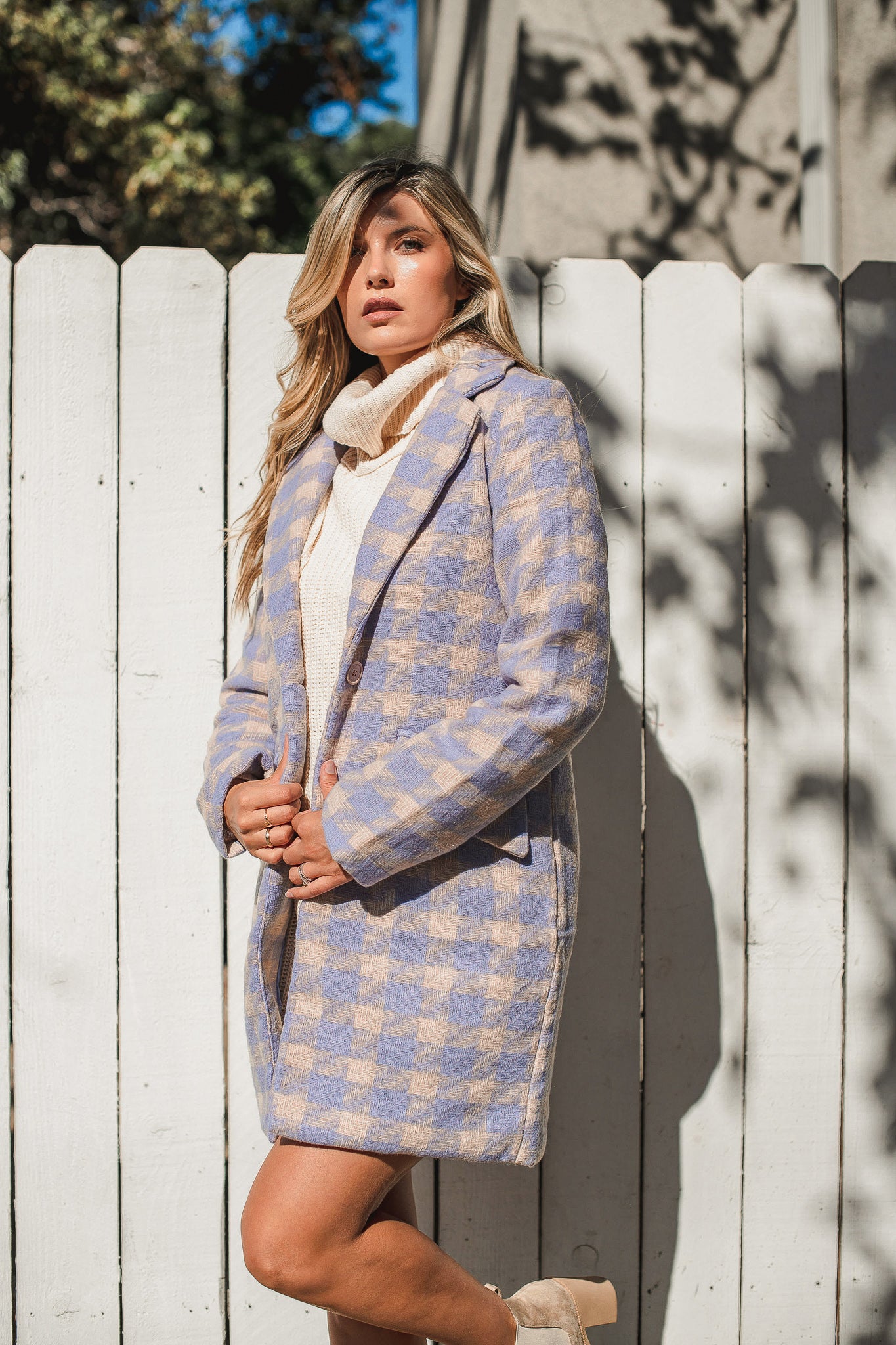 Hopeless Romantic Houndstooth Jacket - Lilac - Finding July product image