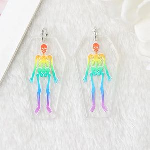 LGBT Rainbow Charms Acrylic Skull Coffin Jewelry Findings Earring Pendant Necklace DIY Making Accessories - Pride is Love