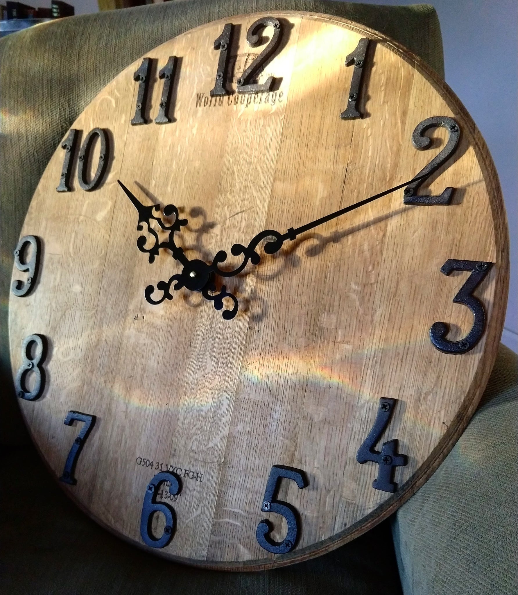 Wine Barrel Wall Clock Rang Crafts