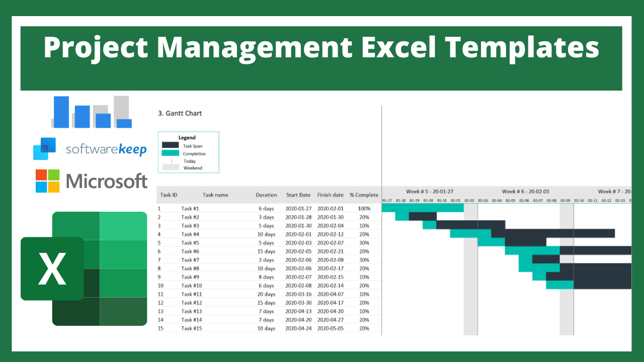 Шаблони за управление на проекти за Excel