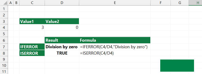 Error Handling (IFERROR, ISERROR)