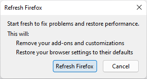 réinitialiser Firefox