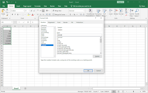 format cells > custom > category