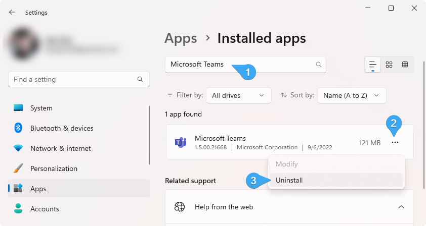 uninstall microsoft teams