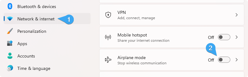 disable airplane mode