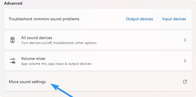 more sound settings