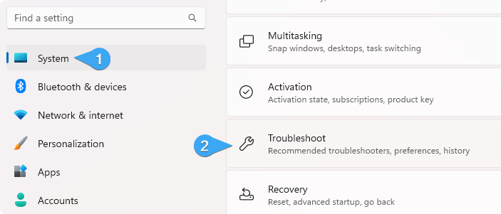 system troubleshoot