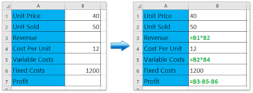 Excel formula calculation