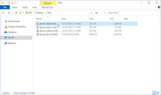 File Explorer > Detalles > Ver