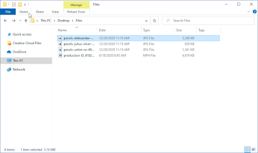 File Explorer > Seelct