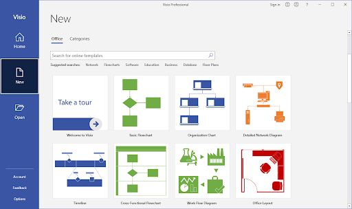 започнете с visio