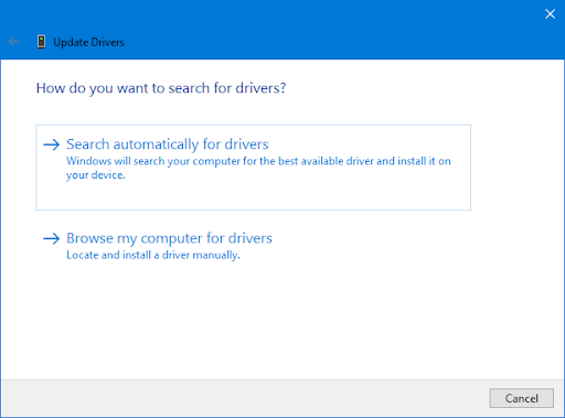 Search automatically got drivers