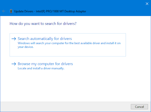 search automatically for drivers