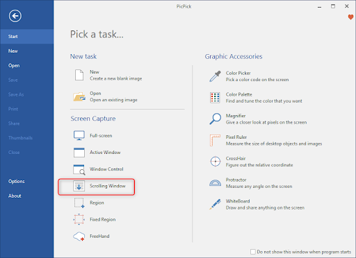 capture scrolling screen with PicPick