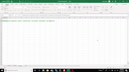 Compare two excel sheets