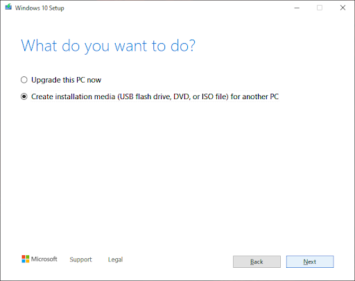 Creating installation media for another PC