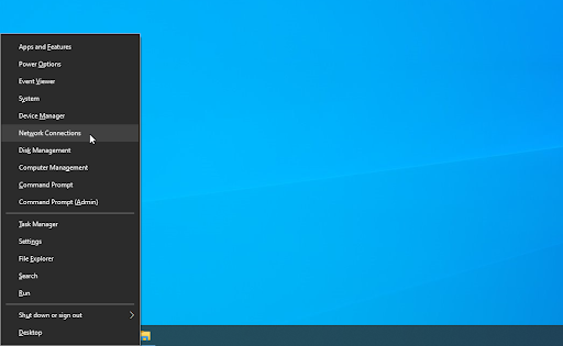 windows quick meu > conexões de rede