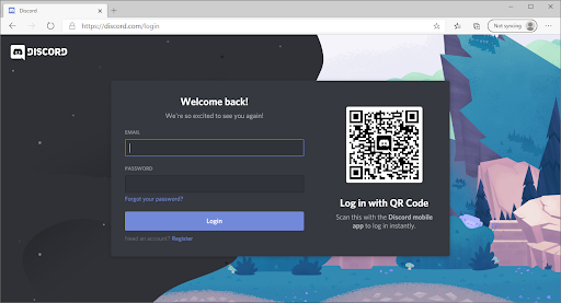 log in to discord