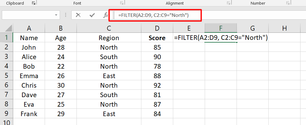 FILTER Function