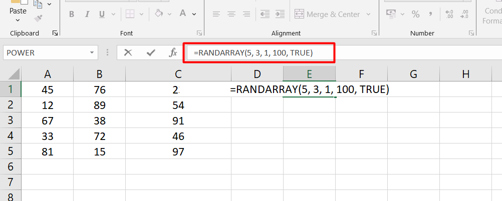 RANDARRAY Function