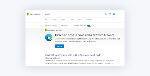 Microsoft tactics to discourage users from switching browsers