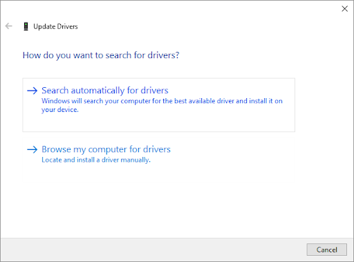 search automatically for driver updates