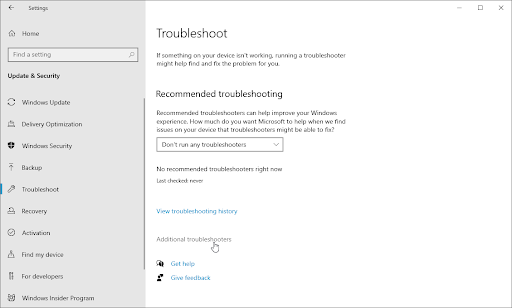 additional troubleshooters