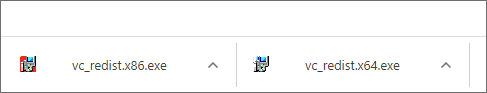 The downloaded Microsoft Visual C++ Redistributable Update 3 RC executable files