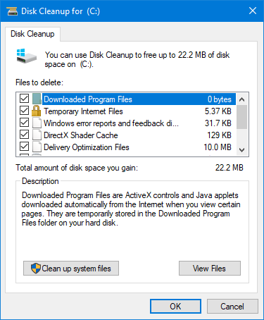 disk cleanup