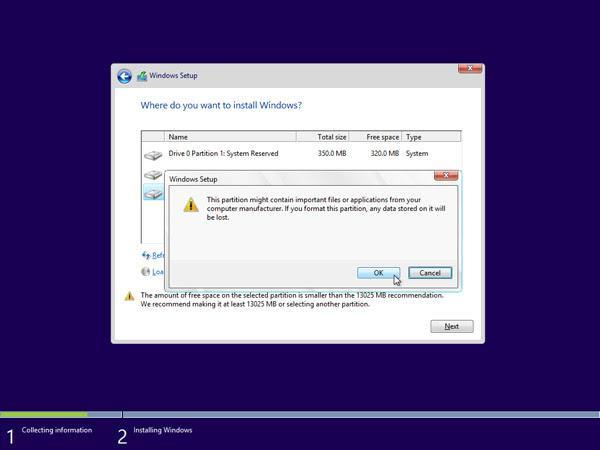 Formatting partitions before installing OS