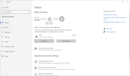 change network connection