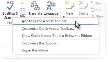 How to Add to Quick Access Toolbar