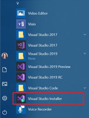 How to Locate the Visual Studio Installer on windows