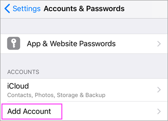How to add an account on iOS Mail App