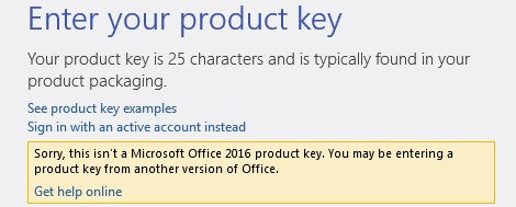 How to change Microsoft Office 2016 product key in windows 10
