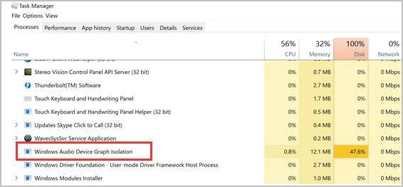 How to fix Windows Audio Device Graph Isolation high CPU usage