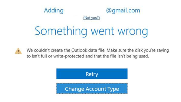 Как да коригирам нещо се обърка грешка в Outlook