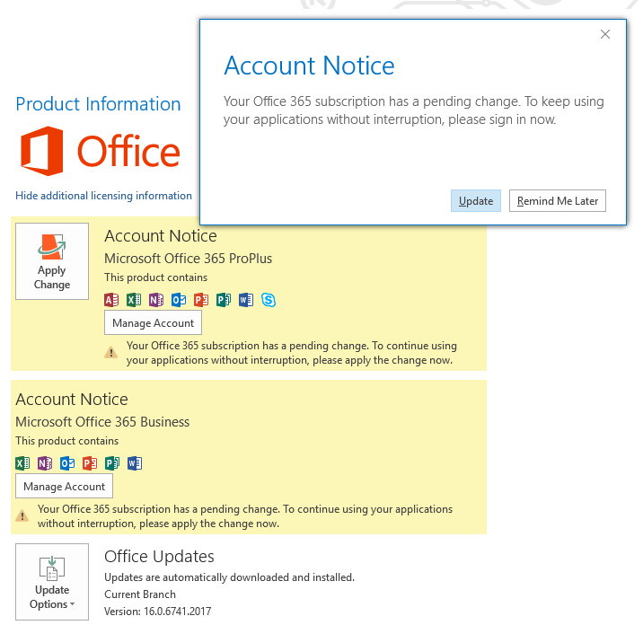How to install updates in Office 365